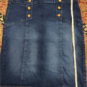 Be Girl Denim Button-Accent Skirt